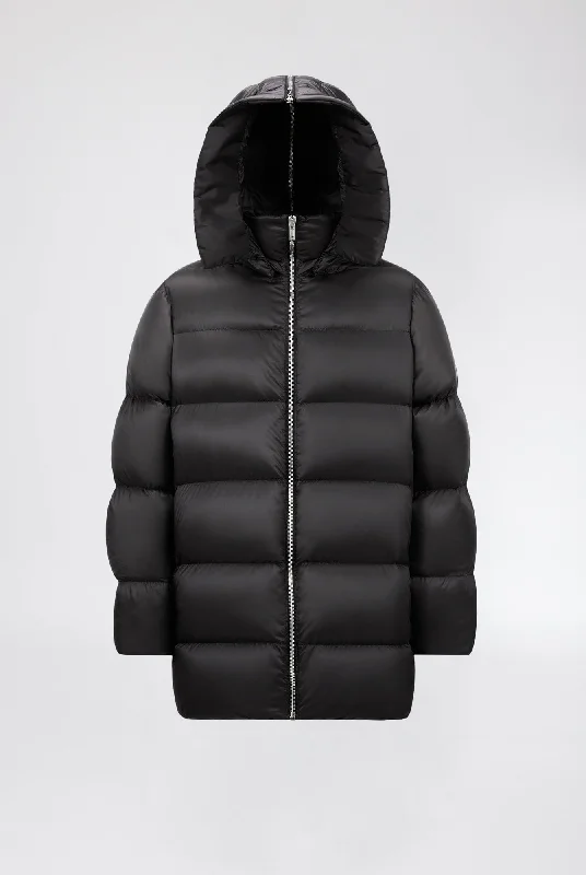 Low Waisted Jeans for Casual -Rick Owens x Moncler Hooded Cyclopic Coat in Black