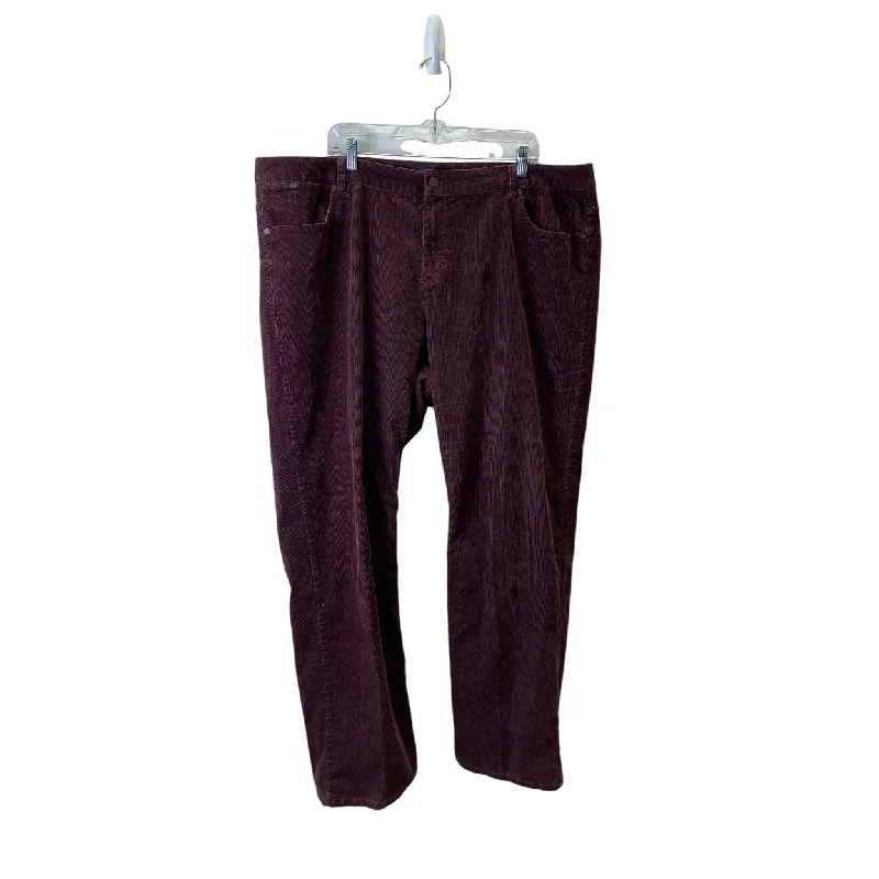 Soft velvet pants for cozy holiday outfits -Pants Corduroy By Talbots In Purple, Size:24