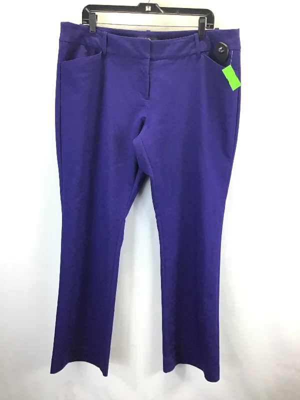 Tailored wool pants for sharp winter dressing -Pants Dress By Cmc In Purple, Size: 16