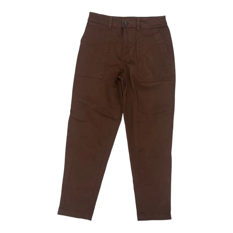 Luxury silk pants for glamorous evening wear -Pants Chinos & Khakis By A New Day In Brown, Size:2