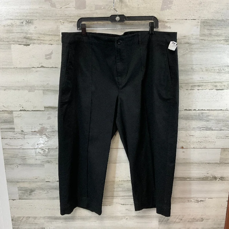 Stylish wide-leg pants for bold evening looks -Pants Cropped By Ralph Lauren Black Label In Black, Size: 20