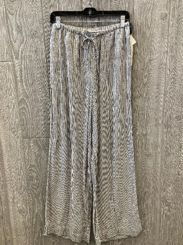 Relaxed cotton pants for breezy casual days -Pants Lounge By A New Day In Striped Pattern, Size: S