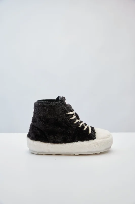 Bootcut Jeans for Flattering -Marni Shearling Sneakers in Black