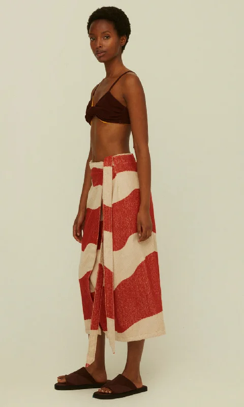 Lightweight skirts for warm weather comfort -OAS Dune Bay  Beach wrap Terry Skirt