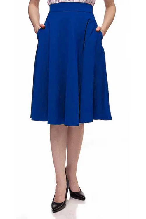 Durable skirts for active lifestyle needs -Retrolicious Charlotte Nova Swing Skirt in Blue