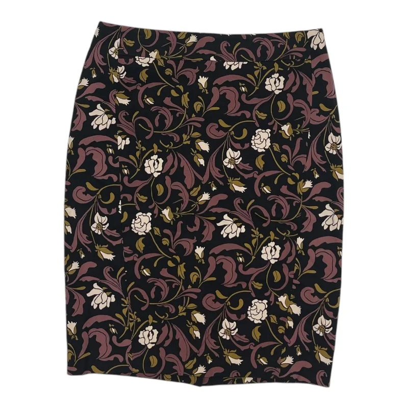 A-line mini skirts for fun flirty looks -Skirt Midi By Loft In Black & Purple, Size:8