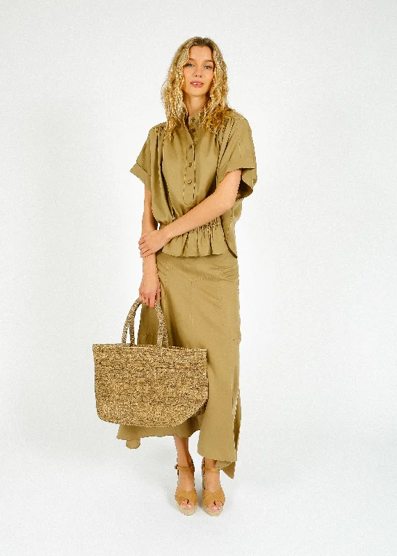 Flowy maxi skirts for breezy summer style -IM Alona Skirt in Khaki