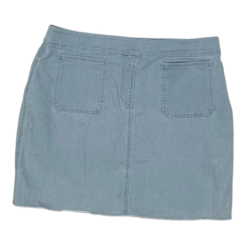 Durable denim skirts for rugged daily wear -Skirt Mini & Short By Ruby Rd In Blue Denim, Size:16