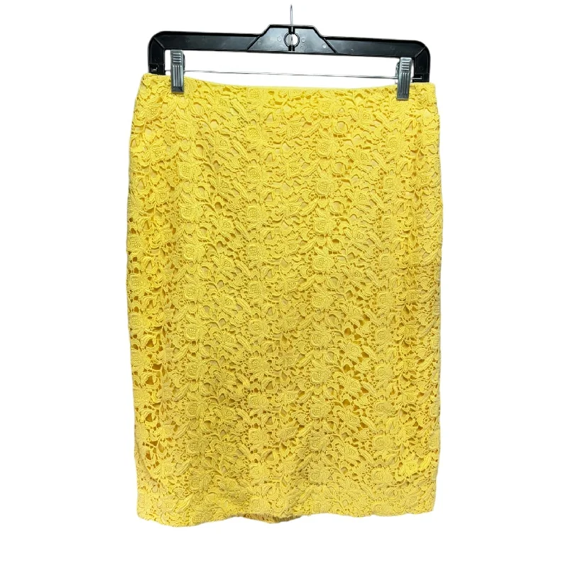 Casual cotton skirts for laid-back days -Skirt Midi By Talbots In Yellow, Size: 4