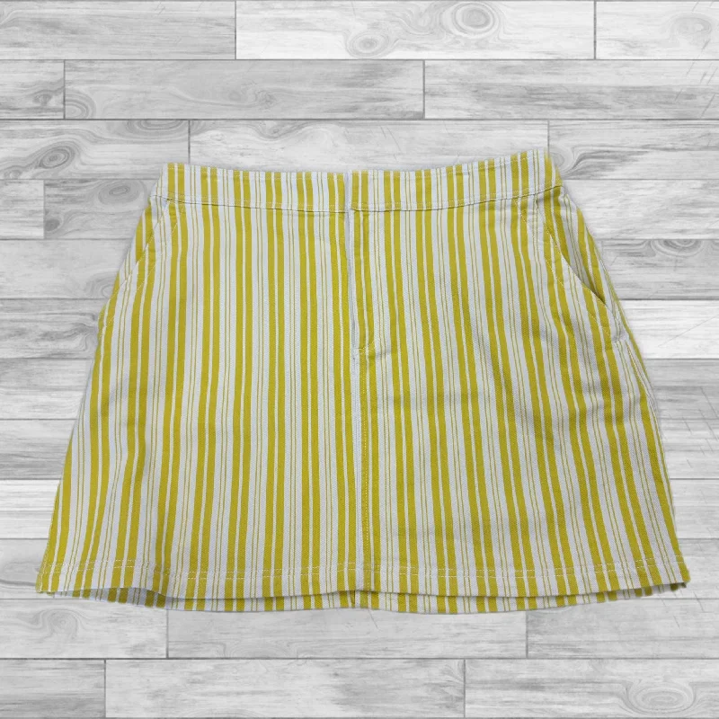 Pleated midi skirts for elegant everyday looks -Skirt Mini & Short By Loft In White & Yellow, Size: 16