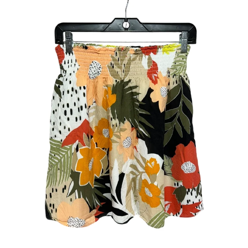 Pleated skirts for sophisticated evening wear -Skirt Mini & Short By Loft In Tropical Print, Size: M