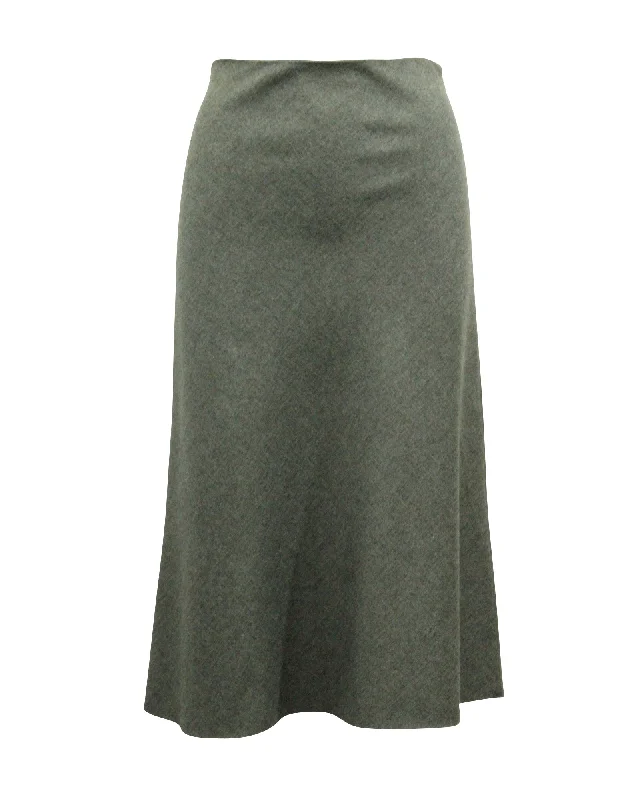 Silk Short Skirts for Luxurious -Theory High Rise Midi Skirt in Grey Viscose