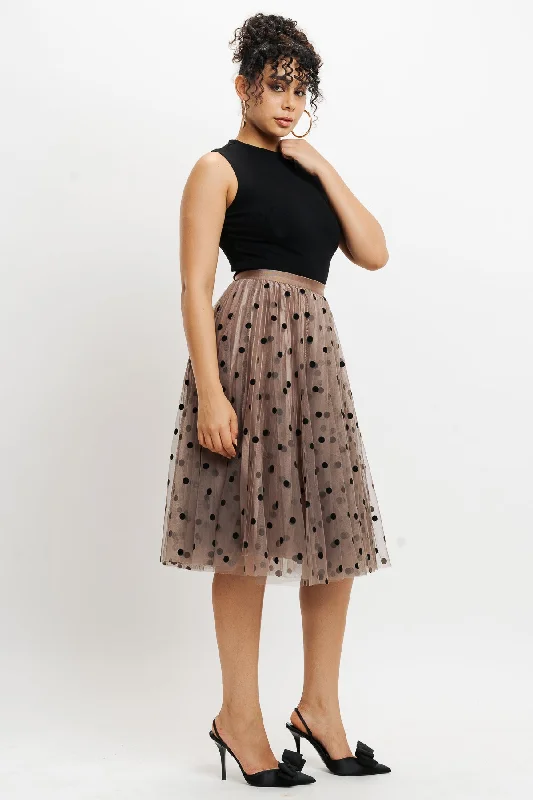 Designer mini skirts for high-end appeal -Rose Gold Polka Dot Reversible Skirt