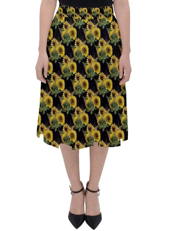 Flowy maxi skirts for breezy summer style -Sunflowers Midi Skirt