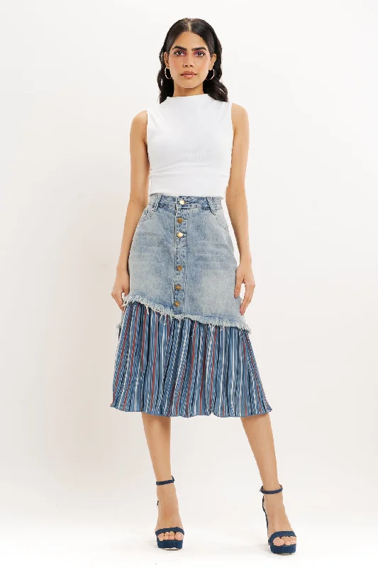 Trendy skirts with modern cutout designs -Denim Street Cut Transformation Skirt