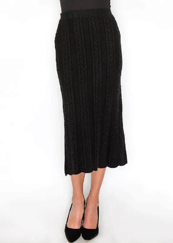 Cotton Short Skirts for Comfort -Textured Elegance Cable-Knit Skirt