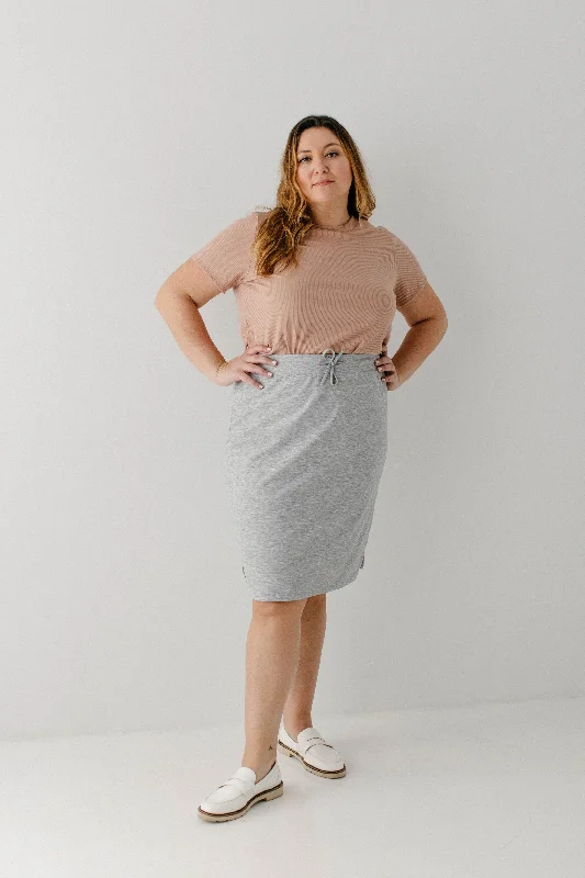 Casual linen skirts for breezy days -'Olivia' Skirt in Heather Grey FINAL SALE