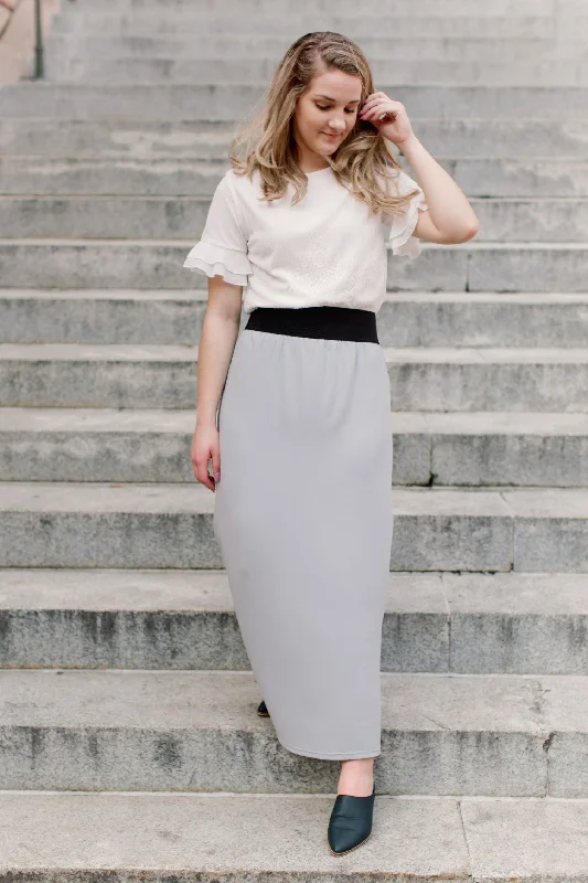 Casual skirts with relaxed fit comfort -'Claire' Skirt in Harbor Grey FINAL SALE