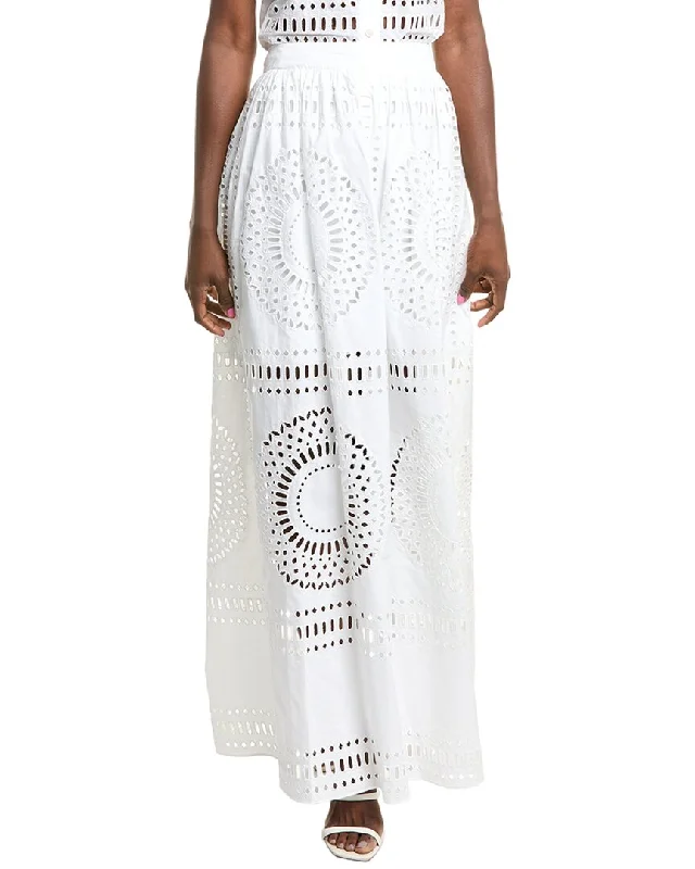 Contemporary Long Skirts for Fashion -Alberta Ferretti Eyelet Maxi Skirt