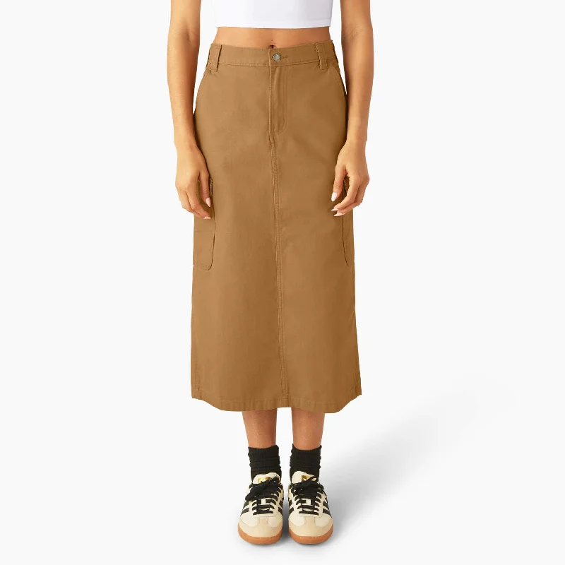 Geometric Long Skirts for Modern -Dickies Women's Duck Canvas Cargo Midi Skirt