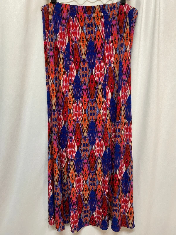 Flowy skirts for relaxed vacation wear -Skirt Maxi By Susan Graver In Multi-colored, Size: L