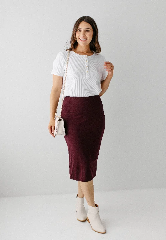 Classic skirts with subtle texture weave -'Sasha' Knit Midi Skirt FINAL SALE