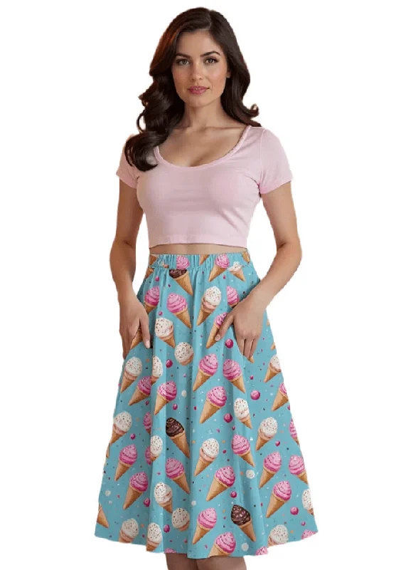 Pleated skirts for sophisticated evening wear -Ice Cream Sprinkles Full Circle Skirt