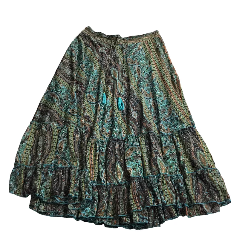 Stretchy skirts for all-body inclusivity -Skirt Maxi By Chelsea And Theodore In Blue & Green, Size: L