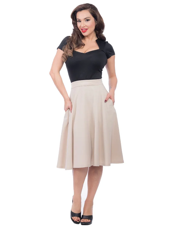 Casual skirts for effortless everyday wear -High Waisted Thrills Skirt - Stone