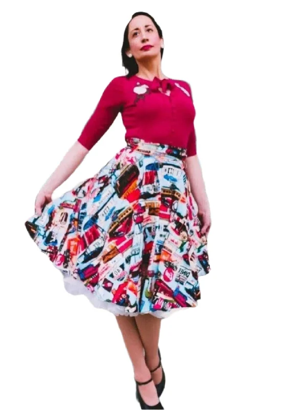 Stretchy skirts for all-day wear comfort -HAPPY DAZE DINER CIRCLE SKIRT