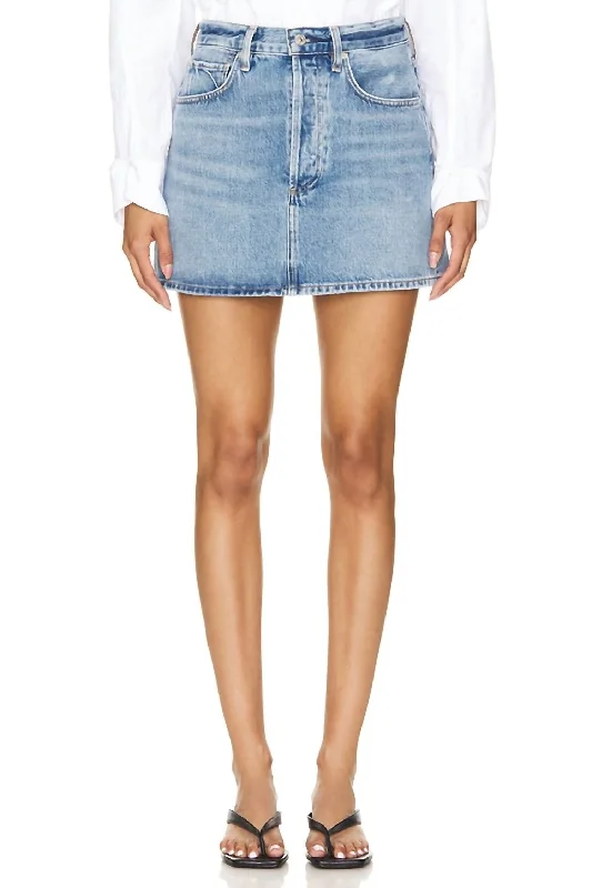 Denim Short Skirts for Trendy -Ramona Mini Skirt In Fiesta