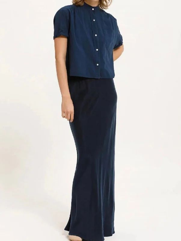 Minimalist Long Skirts for Simplicity -Meier Maxi Skirt In Navy