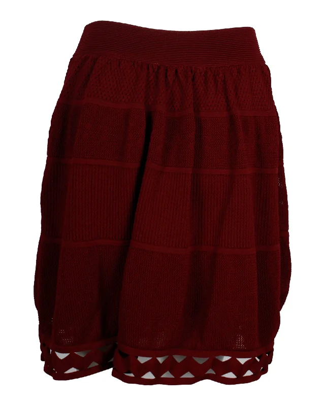 Cotton Long Skirts for Comfort -Sandro Bianca Skirt in Red Viscose