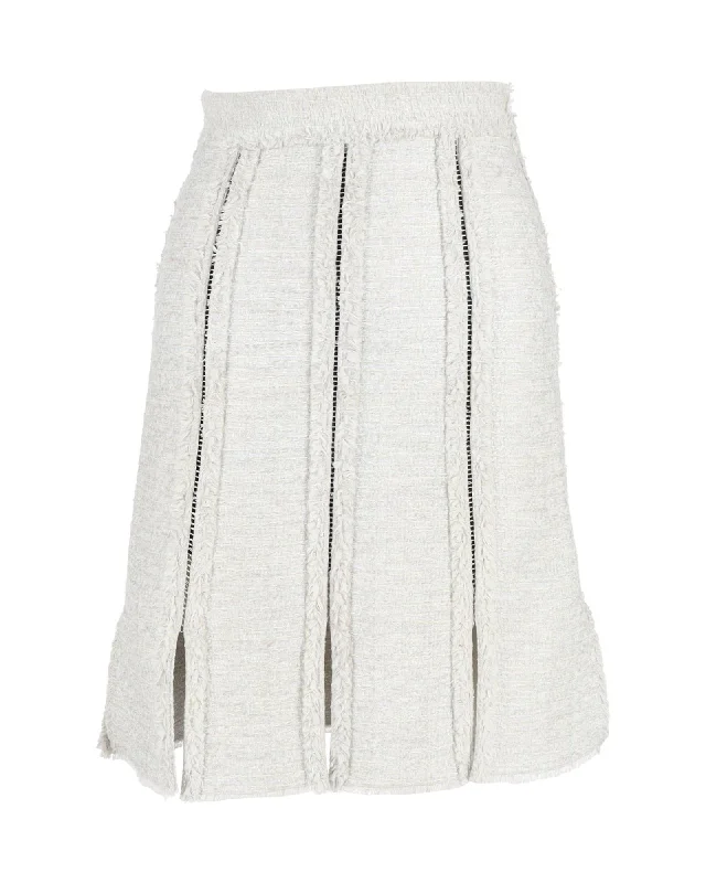 Abstract Long Skirts for Creative -Proenza Schouler Tweed Knee Length Skirt in Grey Acrylic