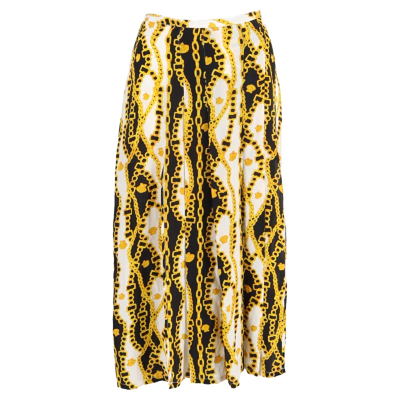 Ethnic Long Skirts with Tribal Design -Rixo Georgia Skirt In Yellow Silk