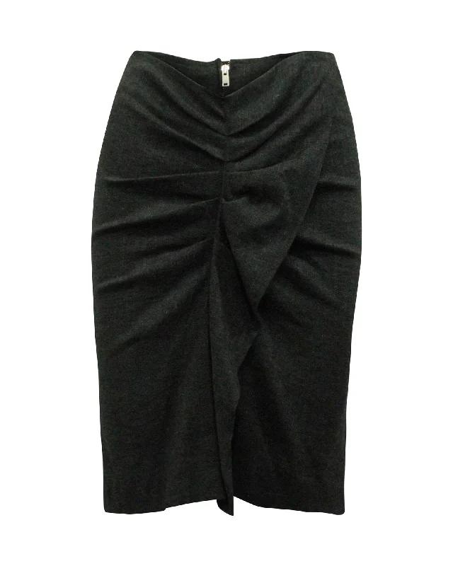 Cotton Long Skirts for Comfort -Isabel Marant Etoile Joca Jersey Skirt in Grey Linen