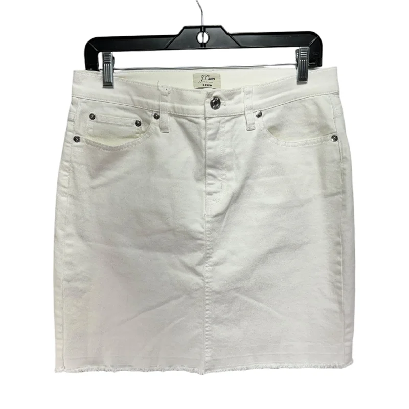 Vintage denim skirts for nostalgic charm -Skirt Mini & Short By J. Crew In White, Size: 8P