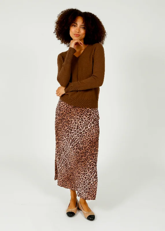 Stretch denim skirts for comfy wear -RIXO Kelly Leopard Skirt