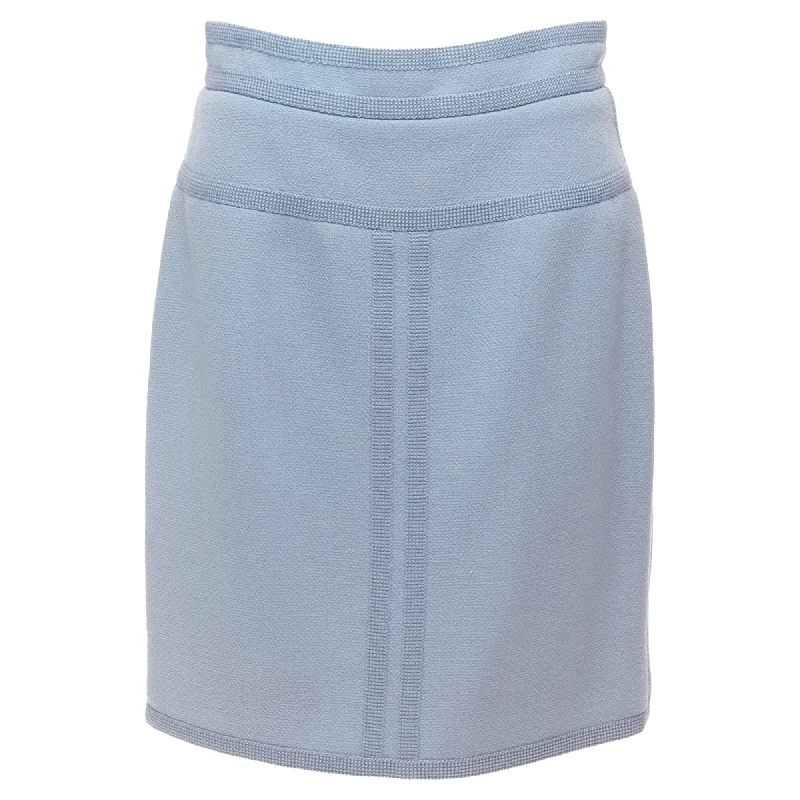 Long Skirts for Shopping Trips -Chanel Collection28 Wool Silk Lined Trimmed Mini Skirt