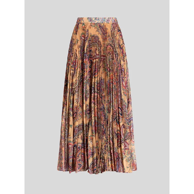 Long Skirts for Travel Adventures -PLEATED GEORGETTE MIDI SKIRT