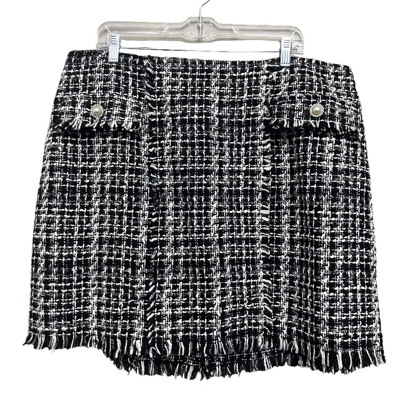 Durable skirts for long-lasting wardrobe staples -Skirt Mini & Short By Fashion To Figure In Black & White, Size:18