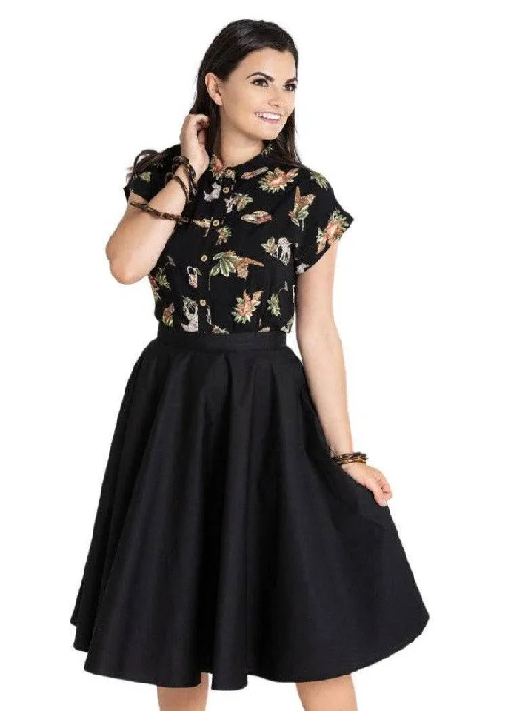 Durable skirts for long-lasting wardrobe staples -HELL BUNNY PAULA BLACK CIRCLE SKIRT