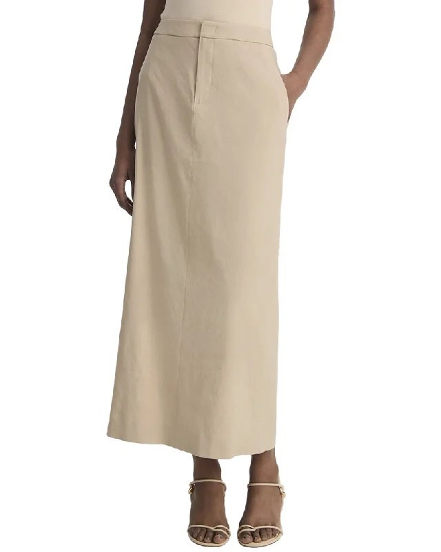 A-line Short Skirts for Flattering -Vince Mid Rise Linen-Blend Maxi Skirt