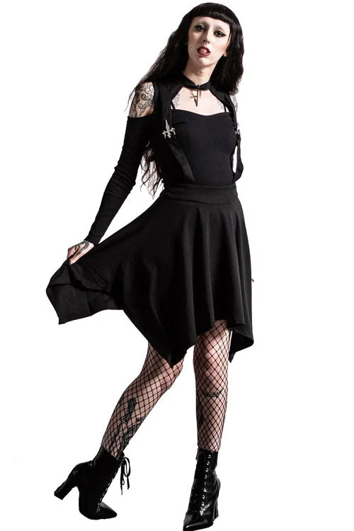 High-waisted mini skirts for retro vibes -Killstar Aggie Suspender Skirt