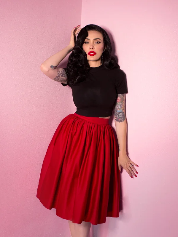 Stretchy skirts for all-body inclusivity -COMING BACK SOON - Vixen Swing Skirt in Red - Vixen by Micheline Pitt