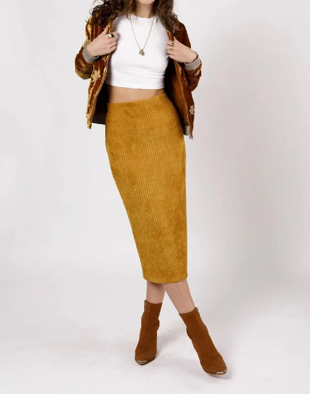 Beige Long Skirts for Neutral -Monza Skirt In Gold