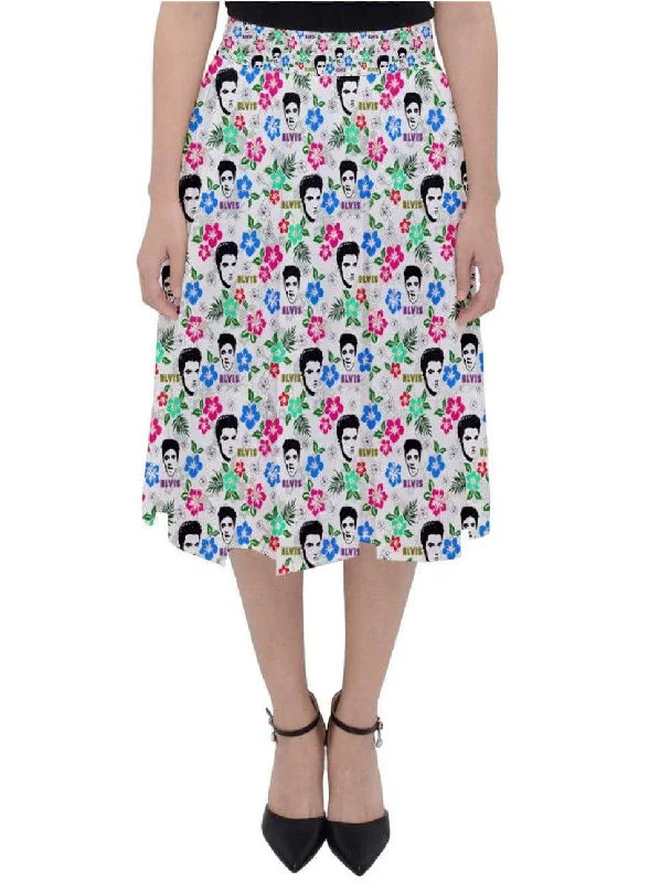 Wrap midi skirts for stylish ease -Hawaii Elvis Classic Midi Skirt