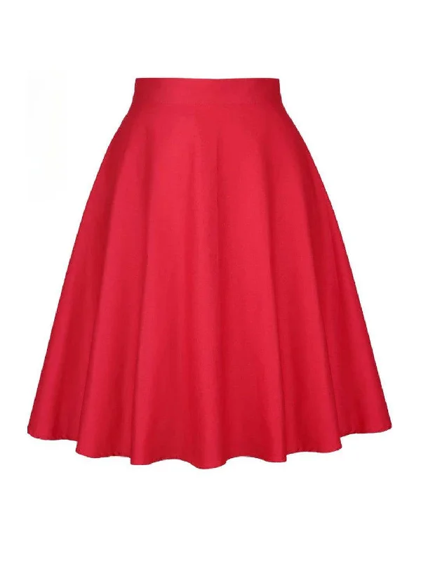 Durable skirts for long-lasting wardrobe staples -Red Flared Skirt