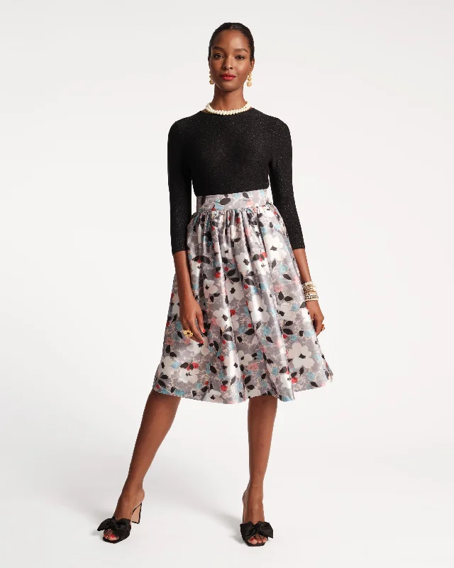 Satin Short Skirts for Shiny -Barbara Midi Skirt Poppy Party