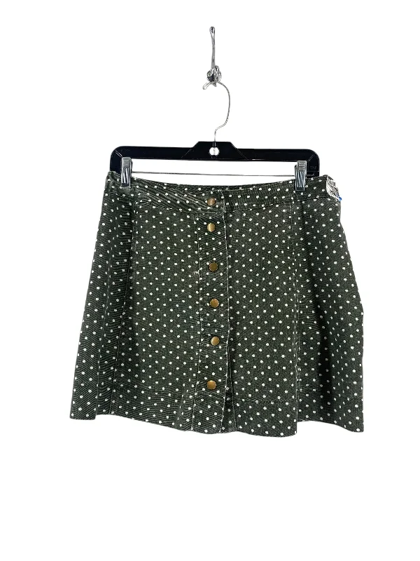 Ruffled midi skirts for delicate feminine touch -Skirt Mini & Short By She + Sky In Green, Size: L